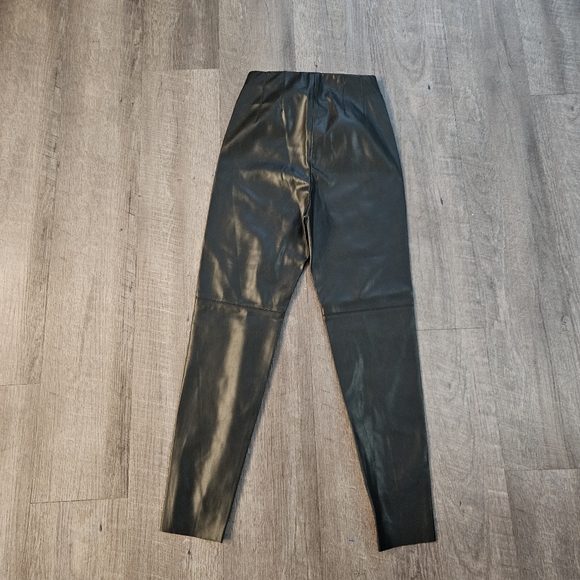 Zara Black Faux Leather Side Zip Ankle Legging Pants sz S - Picture 4 of 11